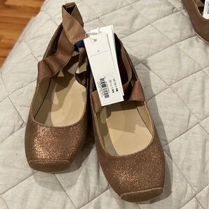 Gold Janie and jack shoes nwt size 2